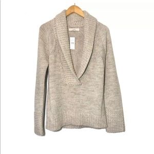 Loft Knit Alpaca Wool Shawl Collar Sweater